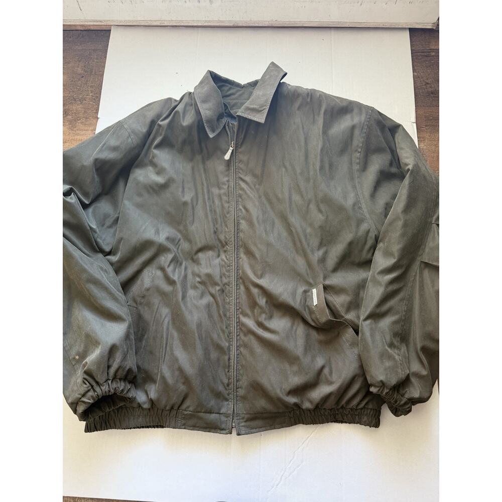 London Fog Men's Quilted Jacket Olive Green Bomber Jacket XL